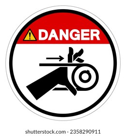 Danger Hand Entanglement Belt Drive Symbol Sign, Vector Illustration, Isolate On White Background Label .EPS10