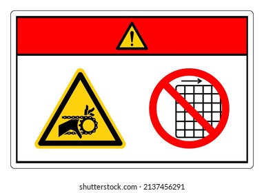 Danger Hand Entanglement Chain Drive Do Not Remove Guard Symbol Sign, Vector Illustration, Isolate On White Background Label .EPS10