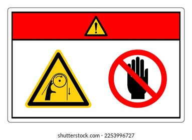 Danger Hand Entanglement Rollers Do Not Touch Symbol Sign, Vector Illustration, Isolate On White Background Label. EPS10