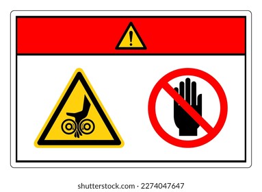 Danger Hand Entanglement Rollers Do Not Touch Symbol Sign, Vector Illustration, Isolate On White Background Label. EPS10