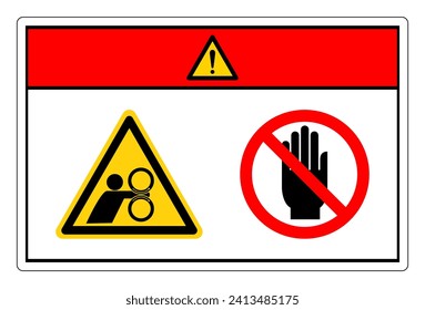 Los Rollos De Enredo De Mano De Peligro No Tocan Signo De Símbolo, Ilustración De Vector, Aislados En Etiqueta De Fondo Blanco. EPS10