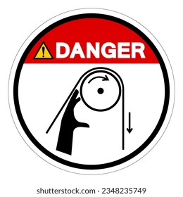 Danger Hand Entanglement Rollers Symbol Sign, Vector Illustration, Isolate On White Background Label .EPS10