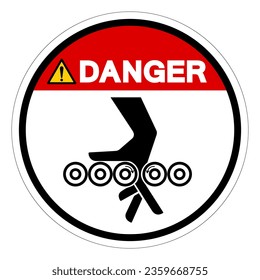 Danger Hand Entanglement Rollers Symbol Sign, Vector Illustration, Isolate On White Background Label .EPS10