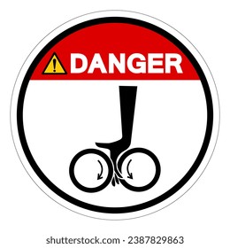 Danger Hand Entanglement Rollers Symbol Sign, Vector Illustration, Isolate On White Background Label .EPS10