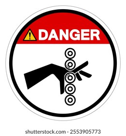 Danger Hand Entanglement Rollers Symbol Sign, Vector Illustration, Isolate On White Background Label.EPS10