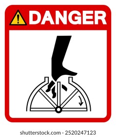 Danger Hand Entanglement Rotating Symbol Sign, Vector Illustration, Isolate On White Background Label .EPS10