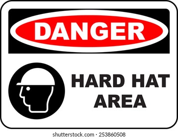 Danger hard hat area