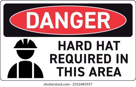 DANGER hard hat required in this area vector