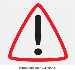 Danger, hazard black and red symbol. Danger alert or attention. Attention triangle sign. Hazard alert information symbol. Flat vector illustration.