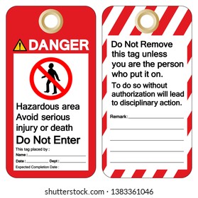 Danger Hazardous area avoid serious injury or death do not enter Symbol Sign ,Vector Illustration, Isolate On White Background Label. EPS10