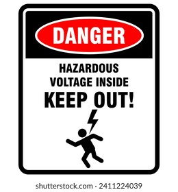 Danger, Hazardous voltage inside keep out, poster vector