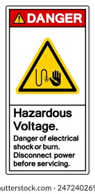 Danger Hazardous voltage Symbol Sign, Vector Illustration, Isolate On White Background Label .EPS10