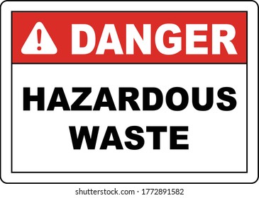 Danger Hazardous Waste Label Vector