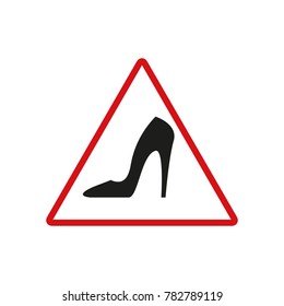 Danger heel black icon