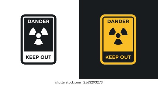 Danger high radiation area keep out sign pack for app and website ui designs.