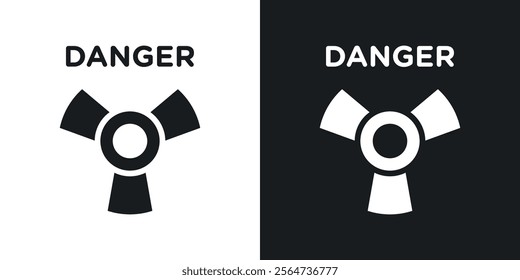 Danger high radiation area keep out sign vectors in flat syle