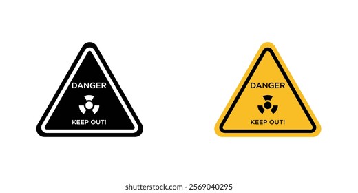 Danger high radiation area keep out signs vector graphic pack