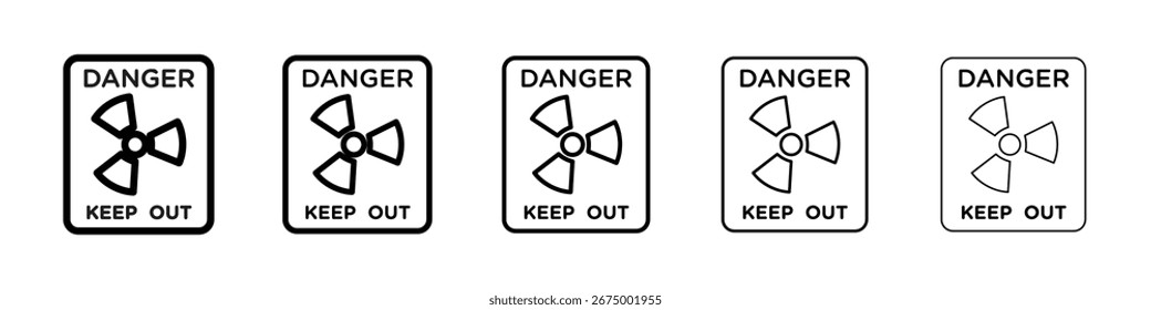 Danger high radiation area keep out signs Vector Art Illustration