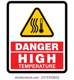 Danger, high temperature, sticker vector