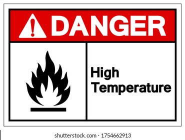 Danger High Temperature Symbol Sign ,Vector Illustration, Isolate On White Background Label .EPS10