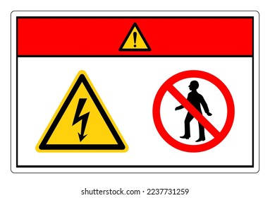 Danger High Voltage Do Not Enter Symbol Sign, Vector Illustration, Isolate On White Background Label. EPS10