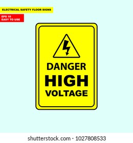 Danger high voltage, electric hazard sign in vector style version, easy to use and print