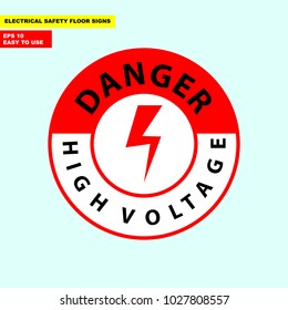Danger high voltage, electric hazard sign in vector style version, easy to use and print