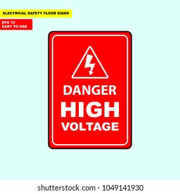 Danger high voltage, electric hazard sign in vector style version, easy to use and print