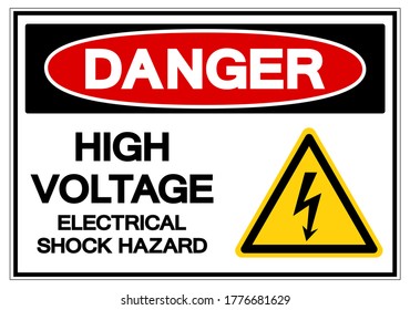 Danger High Voltage Electrical Shock Hazard Stock Vector (Royalty Free ...