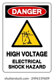 Danger High Voltage Electrical Shock Hazard Symbol Sign, Vector Illustration, Isolate On White Background Label .EPS10