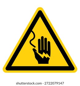 Señal del símbolo del peligro del choque eléctrico del alto voltaje, Ilustración vectorial, aislado en la etiqueta blanca del fondo .EPS10