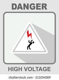 danger high voltage , flat style