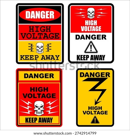 Danger, High voltage, Keep Away, sign vector