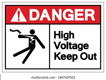 Danger High Voltage Keep Out Symbol Sign, Vector Illustration, Isolate On White Background Label .EPS10