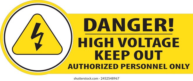 Danger high voltage keep out warning vector