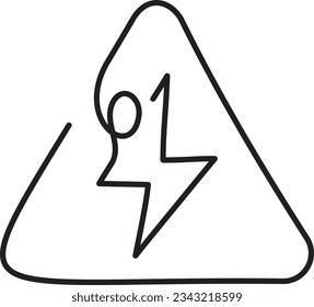 Icono de una línea de alto voltaje de peligro. Icono simple de vector de una línea