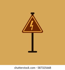 Danger high voltage road sign