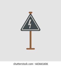Danger high voltage road sign