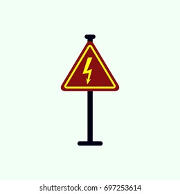 Danger high voltage road sign