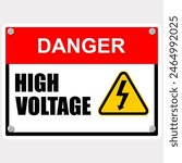 Danger, High Voltage, sign and label vector