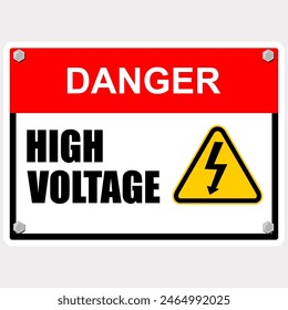 Danger, High Voltage, sign and label vector