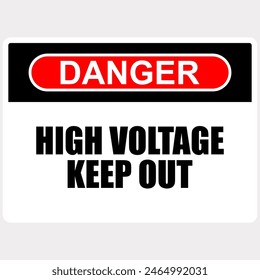 Danger, High Voltage, sign and label vector