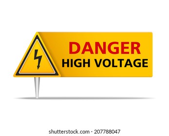 Danger high voltage sign, vector eps10 illustration