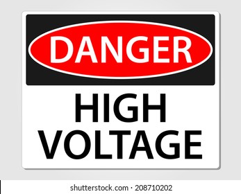 Danger high voltage sign vector illustration