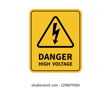 Danger high voltage sign. warning sign. Vector illustration. 