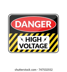 Danger high voltage switchboard sign design illustration