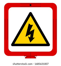 Gefahr Hochspannungs-Symbol-Zeichen, Vektorillustration Illustration, isolieren auf weißem Hintergrund Label. EPS10 