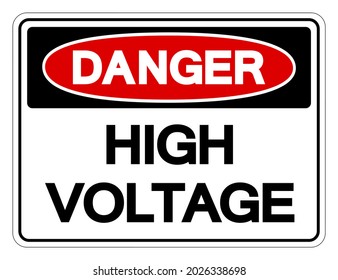 Danger High Voltage Symbol Sign, Vector Illustration, Isolated On White Background Label .EPS10