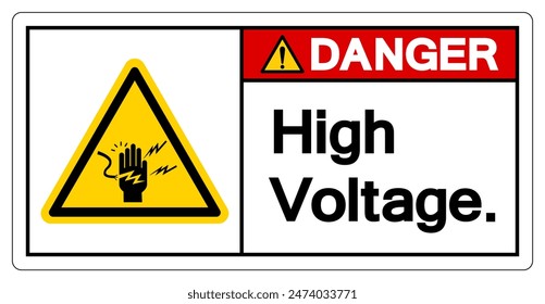 Danger High Voltage Symbol Sign, Vector Illustration, Isolate On White Background Label .EPS10