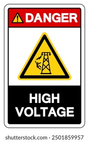 Danger High Voltage Symbol Sign, Vector Illustration, Isolated On White Background Label .EPS10